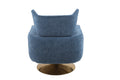 Classic Mid Century 360 Degree Swivel Accent Chair, Blue Linen Blue Primary Living Space American Design Foam Linen