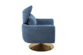 Classic Mid Century 360 Degree Swivel Accent Chair, Blue Linen Blue Primary Living Space American Design Foam Linen