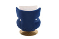 Swivel Accent Chair Armchair, Round Barrel Chair In Fabric For Living Room Bedroom Navy Primary Living Space American Design Foam Velvet