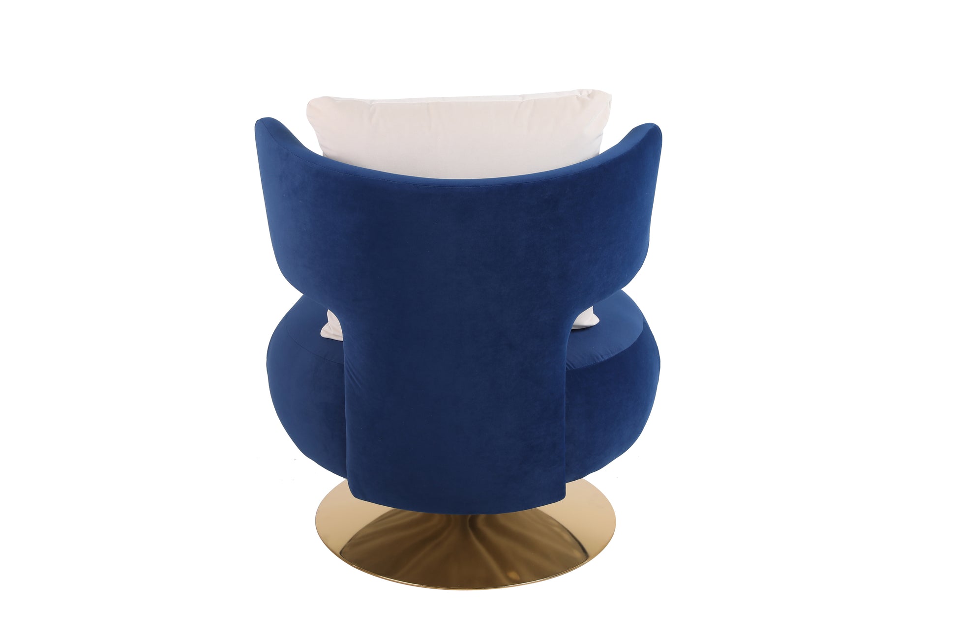Swivel Accent Chair Armchair, Round Barrel Chair In Fabric For Living Room Bedroom Navy Primary Living Space American Design Foam Velvet
