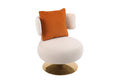 Swivel Accent Chair Armchair, Round Barrel Chair In Fabric For Living Room Bedroom Beige Primary Living Space American Design Foam Velvet