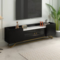 Sleek Design Tv Stand With Fluted Glass, Contemporary Entertainment Center For Tvs Up To 70