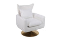 Classic Mid Century 360 Degree Swivel Accent Chair, White Teddy Fabric White Primary Living Space American Design Foam Fabric