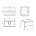 Alice 30W 102,Wall Mount Cabinet Without Basin, Gray Color, With Two Drawers, Pre Assembled White Gray Mdf