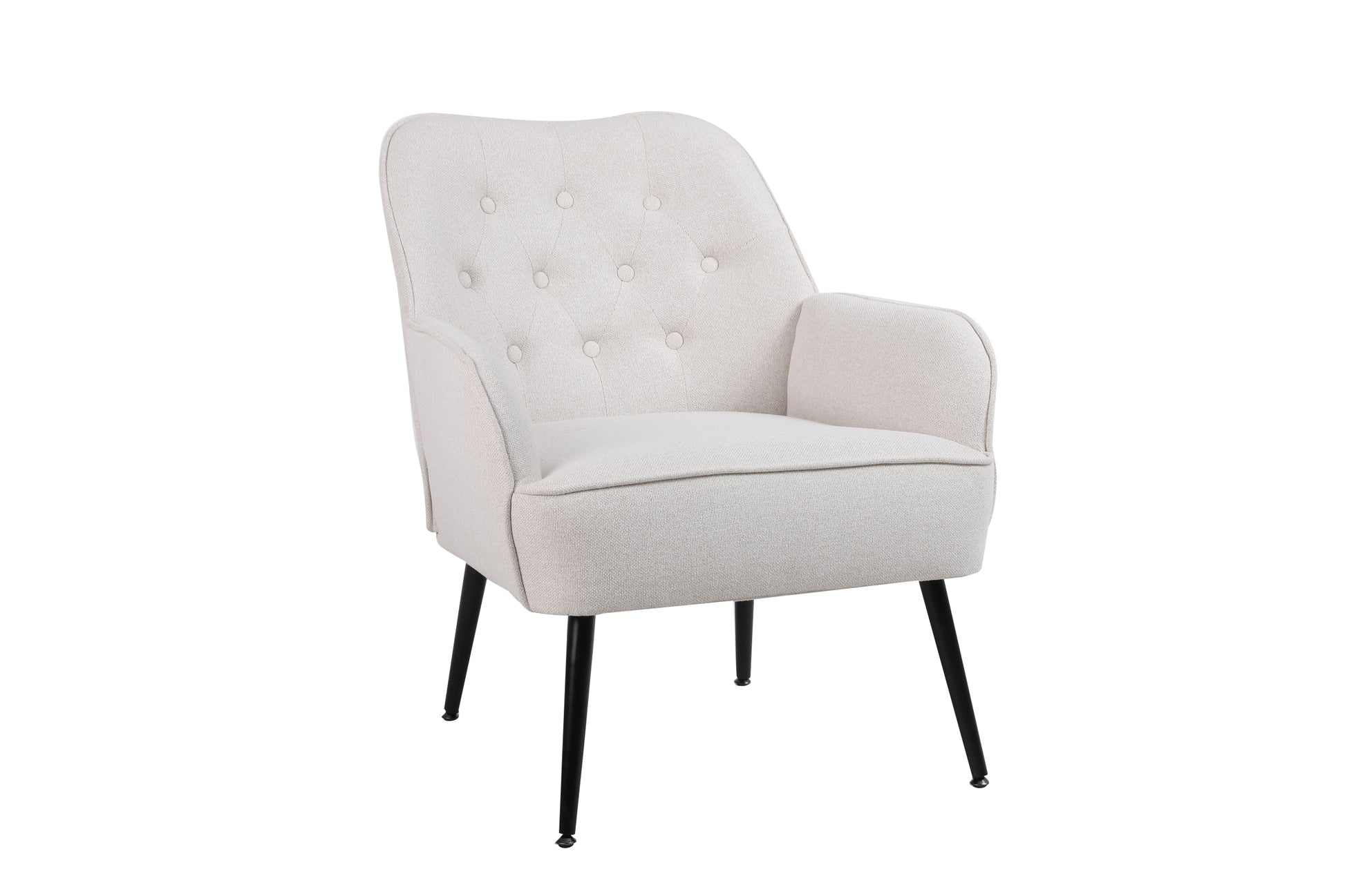 Modern Mid Century Chair Linen Sherpa Armchair For Living Room Bedroom Office Easy Assemble Beige Beige Foam Linen