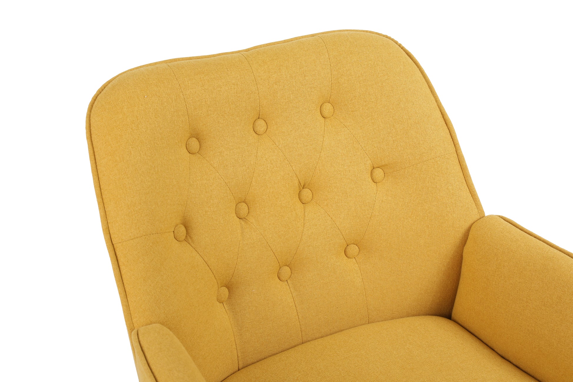 Modern Mid Century Chair Linen Sherpa Armchair For Living Room Bedroom Office Easy Assemble Yellow Yellow Foam Linen