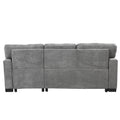 Stylish And Functional Light Chaise Lounge Sectional With Storage Rack Pull Out Bed Drop Down Table And Usb Charger Gray Gray Foam Spring