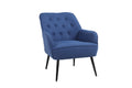 Modern Mid Century Chair Linen Sherpa Armchair For Living Room Bedroom Office Easy Assemble Blue Blue Foam Linen