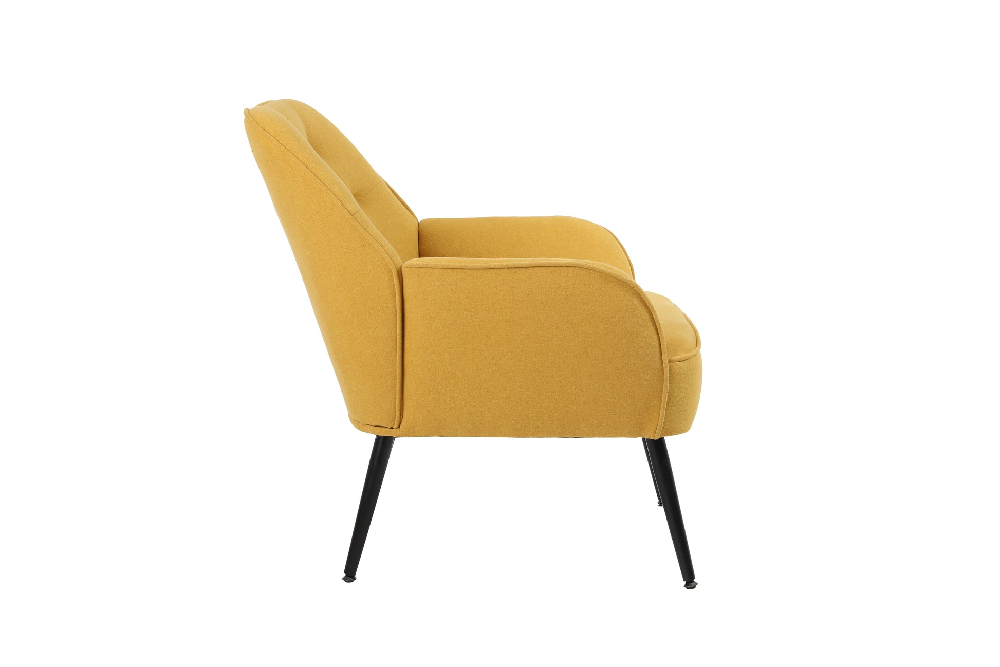 Modern Mid Century Chair Linen Sherpa Armchair For Living Room Bedroom Office Easy Assemble Yellow Yellow Foam Linen