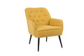 Modern Mid Century Chair Linen Sherpa Armchair For Living Room Bedroom Office Easy Assemble Yellow Yellow Foam Linen