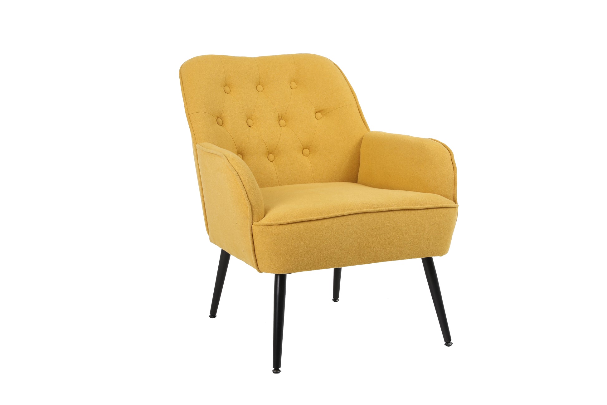 Modern Mid Century Chair Linen Sherpa Armchair For Living Room Bedroom Office Easy Assemble Yellow Yellow Foam Linen