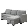 Stylish And Functional Light Chaise Lounge Sectional With Storage Rack Pull Out Bed Drop Down Table And Usb Charger Gray Gray Foam Spring