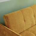 Chenille Fabric Pull Out Sofa Bed,Sleeper Seat Couch With Adjustable Armrests Yellow Yellow Modern Fabric 2 Seat