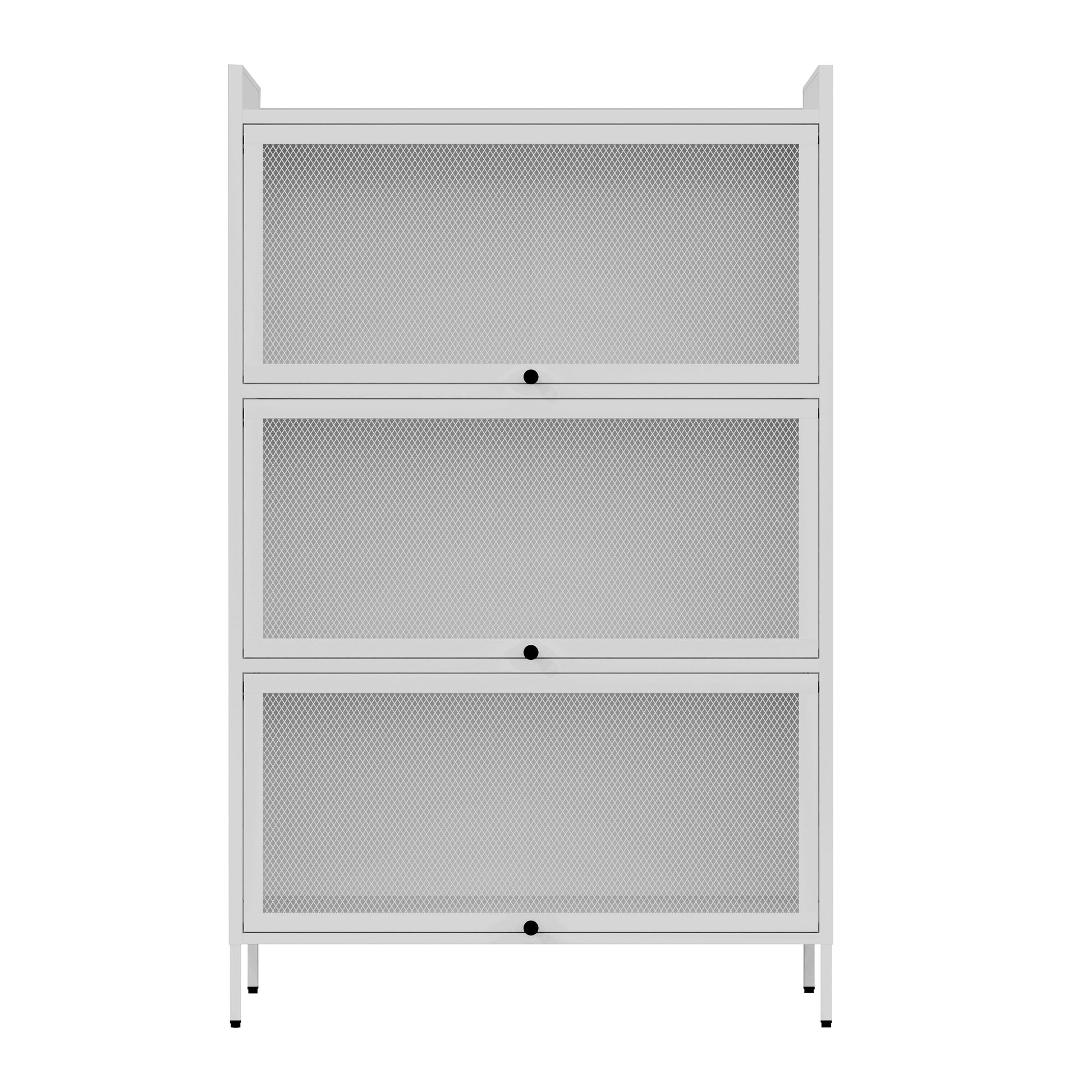 Pantry Storage Cabinet With Doors And Retractable Doors, Freestanding Cupboard Cabinets For Dining Room Living Room, White White Steel