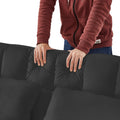 Black Velvet Loveseat Sofa Bed Black Wood Tufted Back Square Arms Foam Velvet 2 Seat