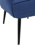 Modern Mid Century Chair Linen Sherpa Armchair For Living Room Bedroom Office Easy Assemble Blue Blue Foam Linen