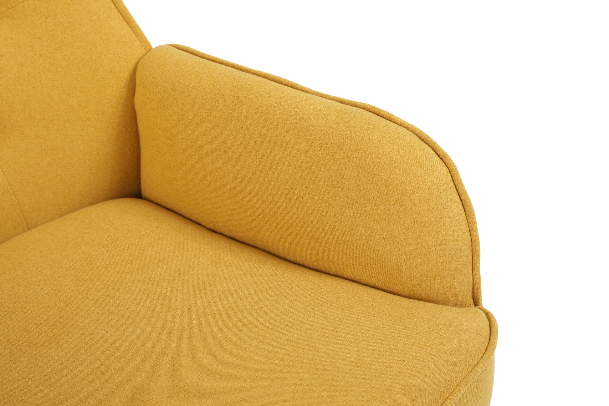 Modern Mid Century Chair Linen Sherpa Armchair For Living Room Bedroom Office Easy Assemble Yellow Yellow Foam Linen
