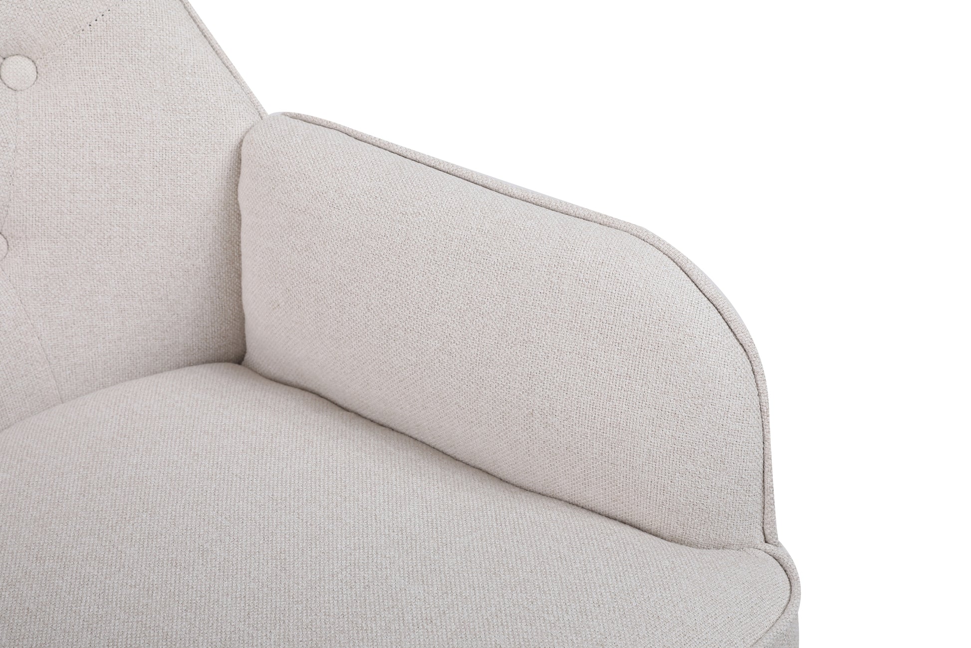 Modern Mid Century Chair Linen Sherpa Armchair For Living Room Bedroom Office Easy Assemble Beige Beige Foam Linen
