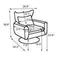 Classic Mid Century 360 Degree Swivel Accent Chair, Black Linen Black Primary Living Space American Design Foam Linen