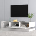 Tv Console With Storage Cabinets, Full Rgb Color 31 Modes Changing Lights Remote Rgb Led Tv Stand, Modern Entertainment Center White For 75 Inches Tv White Primary Living Space 75 Inches 70 79 Inches Modern 75 Inches Particle Board