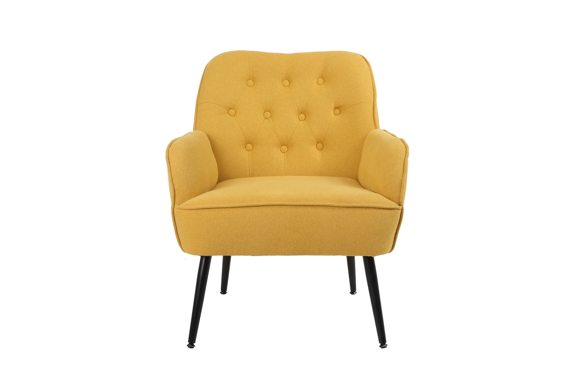 Modern Mid Century Chair Linen Sherpa Armchair For Living Room Bedroom Office Easy Assemble Yellow Yellow Foam Linen