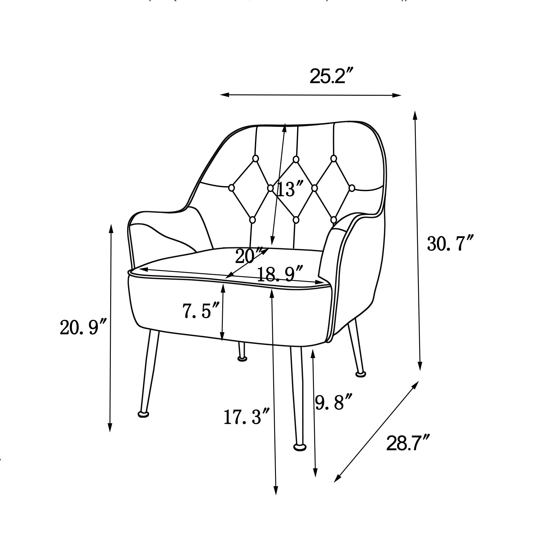 Modern Mid Century Chair Linen Sherpa Armchair For Living Room Bedroom Office Easy Assemble Blue Blue Foam Linen