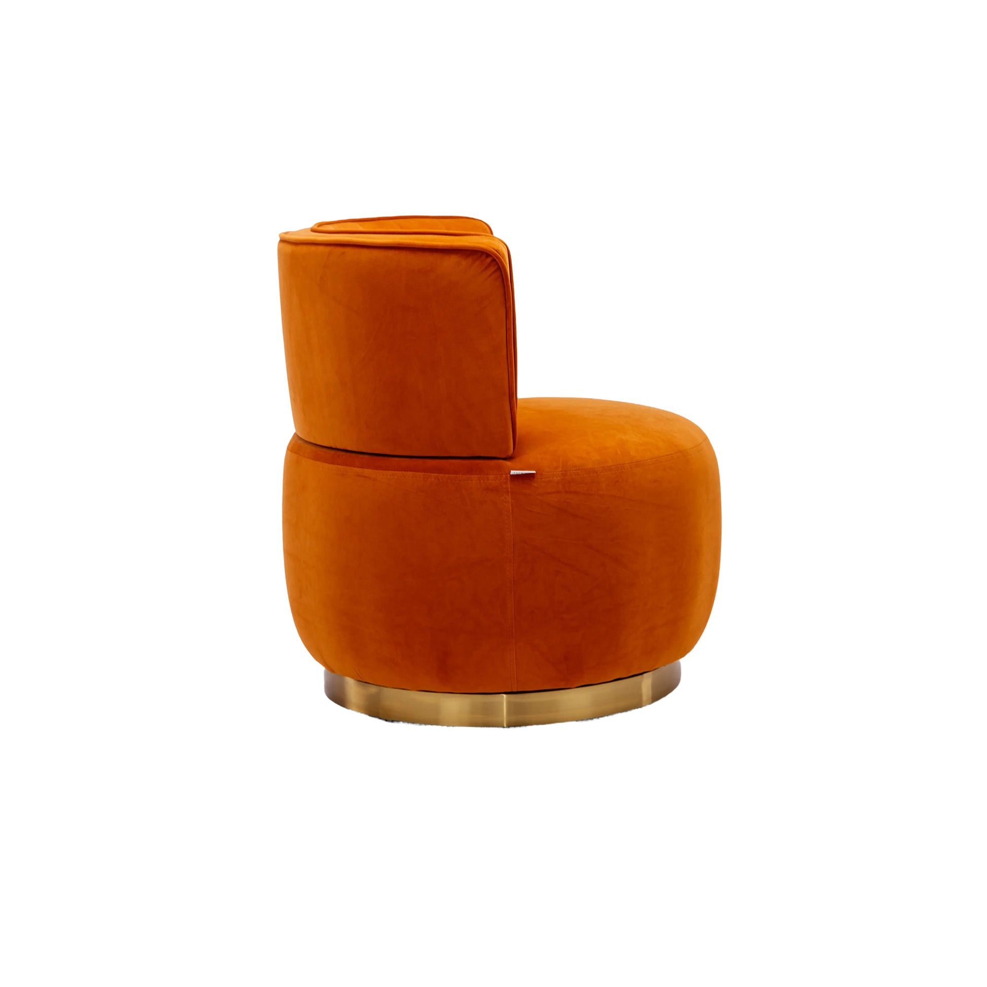 Coolmore 360 Degree Swivel Cuddle Barrel Accent Sofa Chairs, Round Armchairs With Wide Upholstered, Fluffy Velvet Fabric Chair For Living Room, Bedroom, Office, Waiting Rooms Orange Foam Velvet