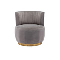Coolmore 360 Degree Swivel Cuddle Barrel Accent Sofa Chairs, Round Armchairs With Wide Upholstered, Fluffy Velvet Fabric Chair For Living Room, Bedroom, Office, Waiting Rooms Gray Foam Velvet