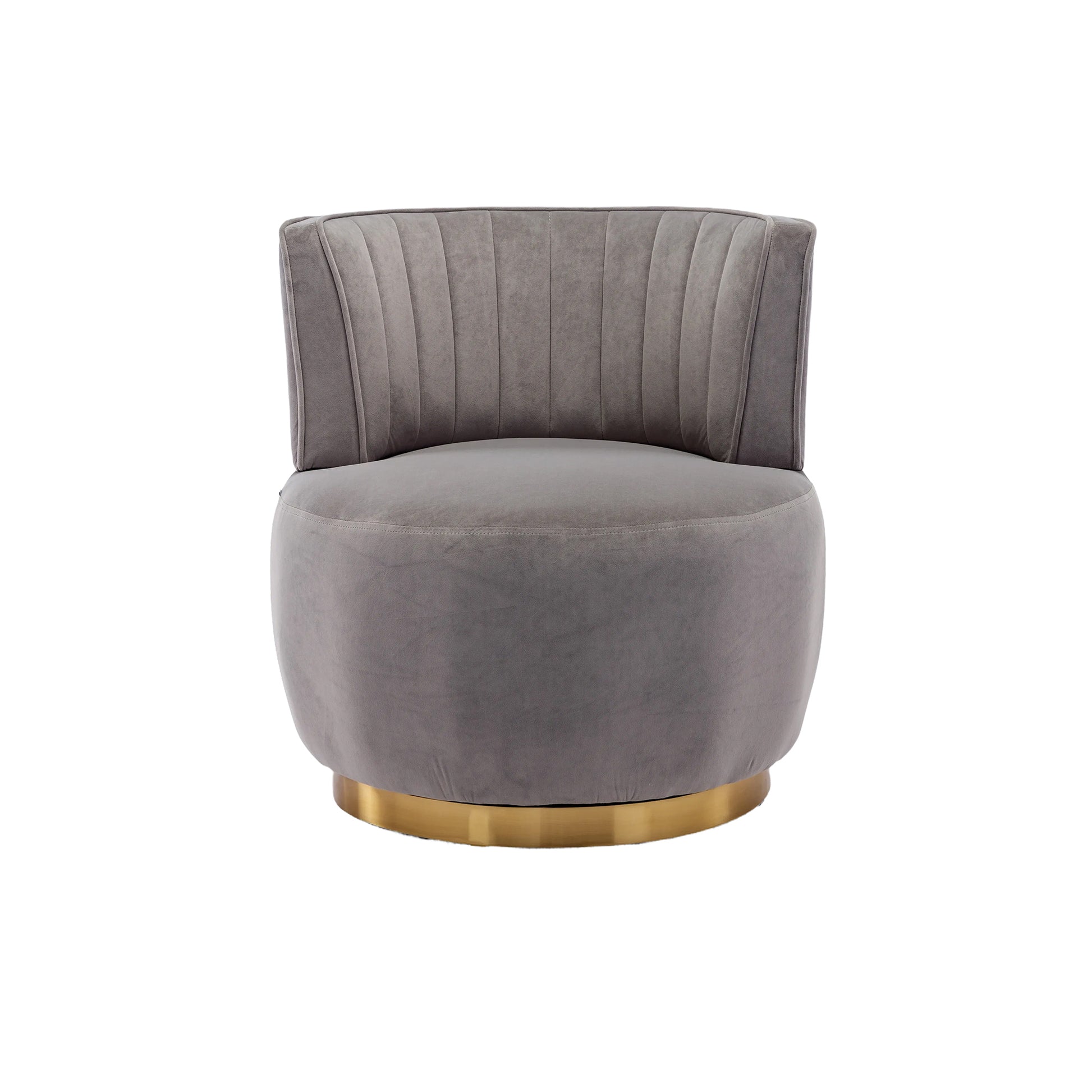 Coolmore 360 Degree Swivel Cuddle Barrel Accent Sofa Chairs, Round Armchairs With Wide Upholstered, Fluffy Velvet Fabric Chair For Living Room, Bedroom, Office, Waiting Rooms Gray Foam Velvet
