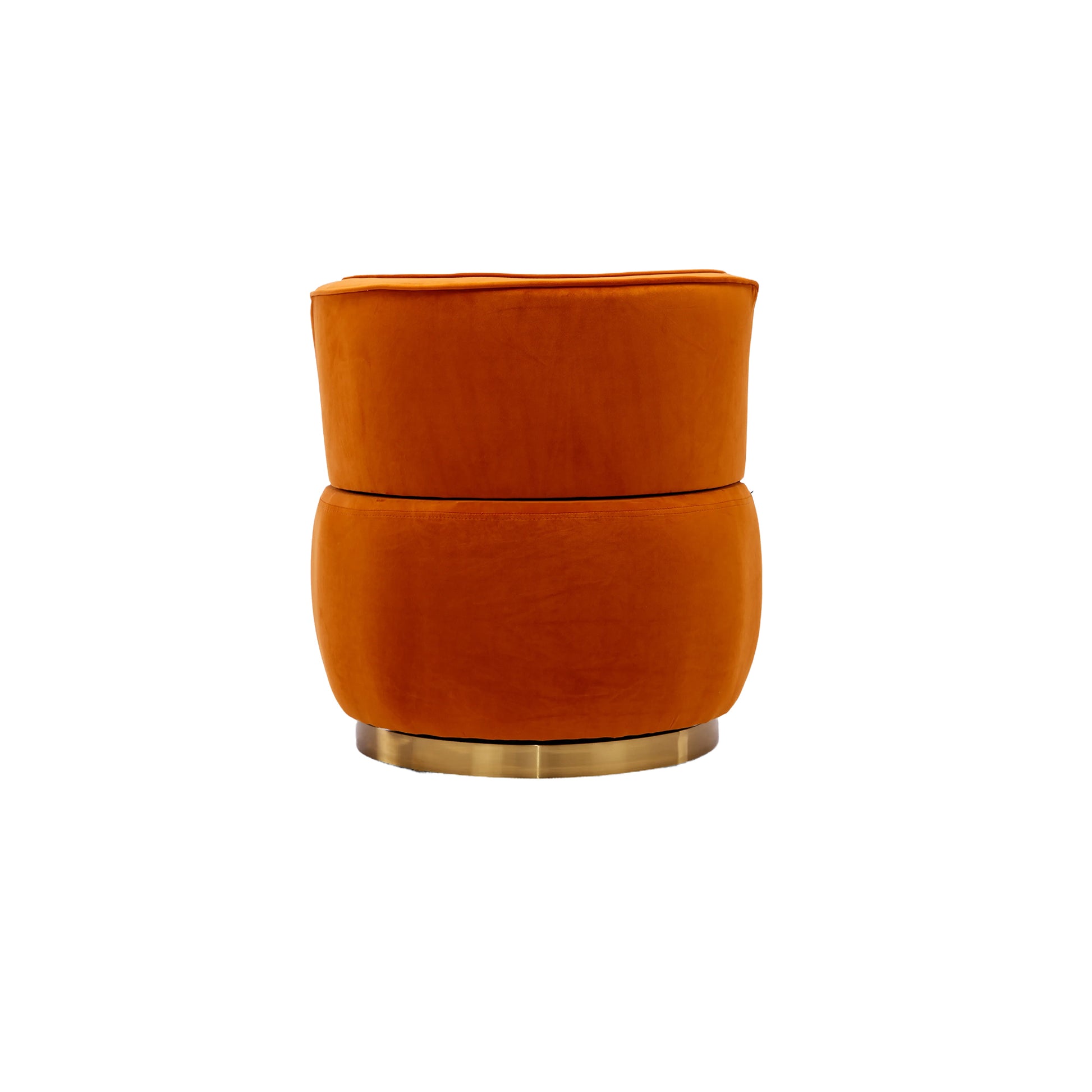 Coolmore 360 Degree Swivel Cuddle Barrel Accent Sofa Chairs, Round Armchairs With Wide Upholstered, Fluffy Velvet Fabric Chair For Living Room, Bedroom, Office, Waiting Rooms Orange Foam Velvet