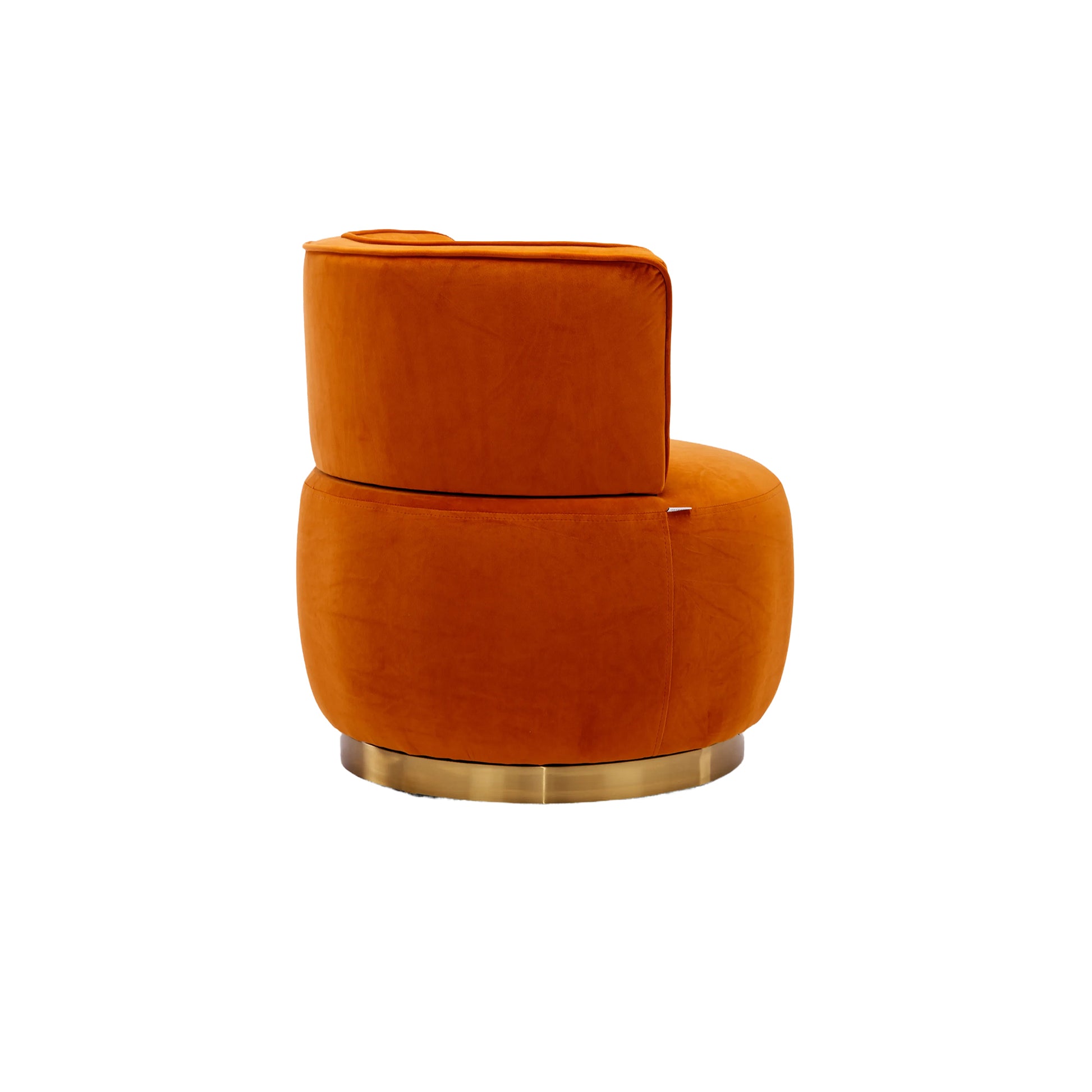 Coolmore 360 Degree Swivel Cuddle Barrel Accent Sofa Chairs, Round Armchairs With Wide Upholstered, Fluffy Velvet Fabric Chair For Living Room, Bedroom, Office, Waiting Rooms Orange Foam Velvet