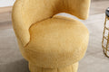 360 Degree Swivel Cuddle Barrel Accent Chairs, Round Armchairs With Wide Upholstered, Fluffy Fabric Chair For Living Room, Bedroom, Office, Waiting Rooms Yellow Foam Boucle