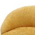360 Degree Swivel Cuddle Barrel Accent Chairs, Round Armchairs With Wide Upholstered, Fluffy Fabric Chair For Living Room, Bedroom, Office, Waiting Rooms Yellow Foam Boucle