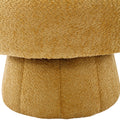 360 Degree Swivel Cuddle Barrel Accent Chairs, Round Armchairs With Wide Upholstered, Fluffy Fabric Chair For Living Room, Bedroom, Office, Waiting Rooms Yellow Foam Boucle