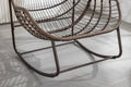 Outdoor Rattan Rocking Chair,Padded Cushion Rocker Recliner Chair Outdoor For Front Porch, Living Room, Patio, Garden, Navy Blue Navy Blue Cotton Steel