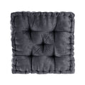 Poly Chenille Square Floor Pillow Cushion Charcoal Polyester