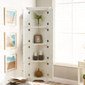 Tall Storage Cabinet With Doors And 4 Shelves For Living Room, Kitchen, Office, Bedroom, Bathroom, Modern, White White Mdf