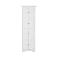 Tall Storage Cabinet With Doors And 4 Shelves For Living Room, Kitchen, Office, Bedroom, Bathroom, Modern, White White Mdf