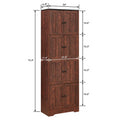 Tall Storage Cabinet With 8 Doors And 4 Shelves, Wall Storage Cabinet For Living Room, Kitchen, Office, Bedroom, Bathroom, Walnut Walnut Mdf Mdf