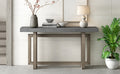 Contemporary Console Table With Wood Top, Extra Long Entryway Table For Entryway, Hallway, Living Room, Foyer, Corridor Gray Solid Wood Mdf