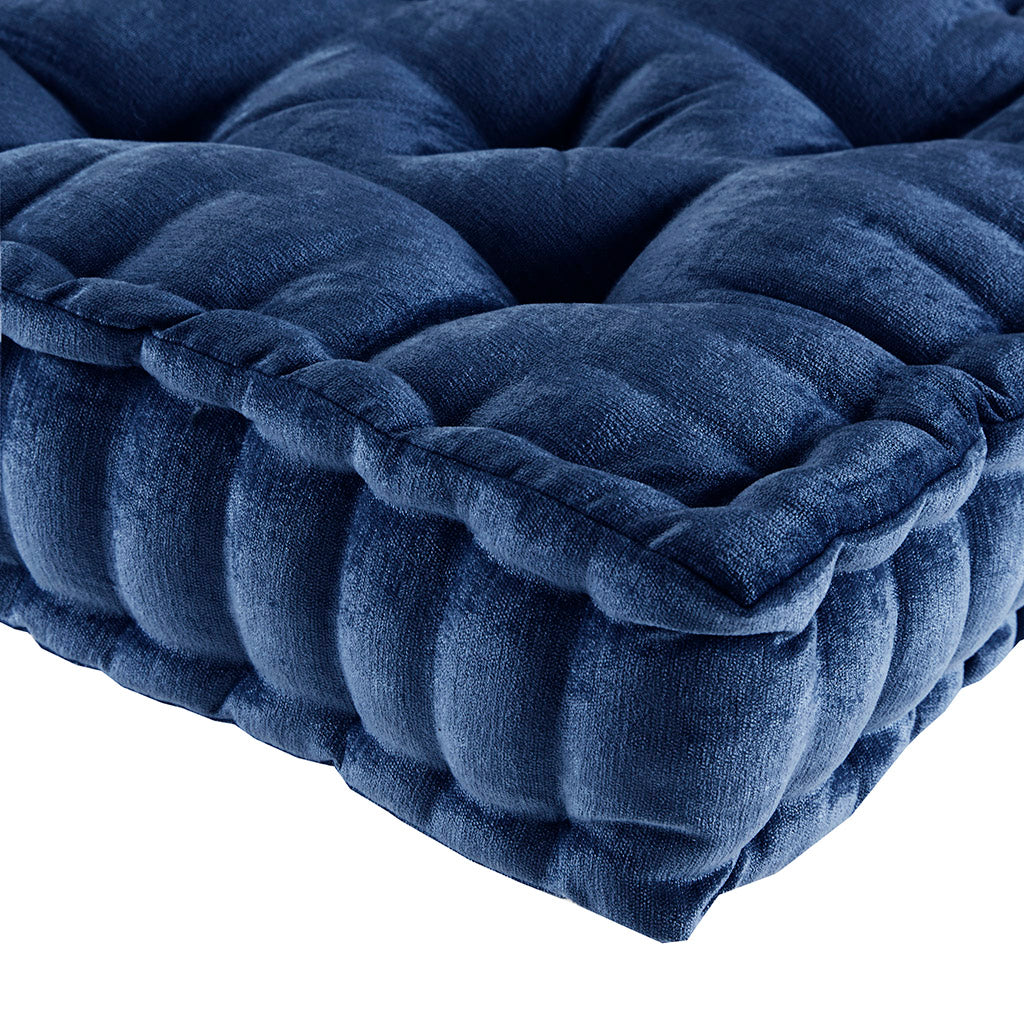 Poly Chenille Square Floor Pillow Cushion Navy Polyester