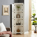 Tall Storage Cabinet With Doors And 4 Shelves For Living Room, Kitchen, Office, Bedroom, Bathroom, Modern, White White Mdf