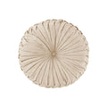 Poly Chenille Round Floor Pillow Cushion Ivory Polyester