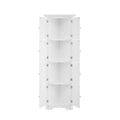 Tall Storage Cabinet With Doors And 4 Shelves For Living Room, Kitchen, Office, Bedroom, Bathroom, Modern, White White Mdf