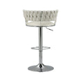 Coolmore Swivel Bar Stools Set Of 2 Adjustable Counter Height Chairs With Footrest For Kitchen, Dining Room 2Pc Set White Pu Pu Leather