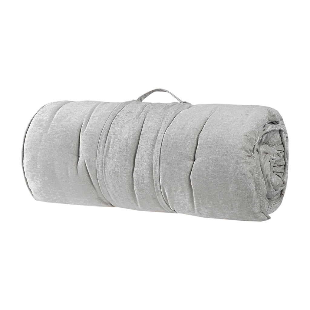 Poly Chenille Lounge Floor Pillow Cushion Grey Polyester