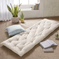 Poly Chenille Lounge Floor Pillow Cushion Ivory Polyester