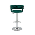 Coolmore Swivel Bar Stools Adjustable Counter Height Chairs With Footrest For Kitchen, Dining Room Emerald Velvet