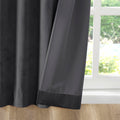 Room Darkening Poly Velvet Rod Pocket Back Tab Curtain Panel Pair 2 Pcs Window Panels Charcoal Polyester