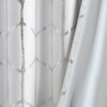 Total Blackout Metallic Print Grommet Top Curtain Panel Only 1 Pc Panel White Silver Polyester